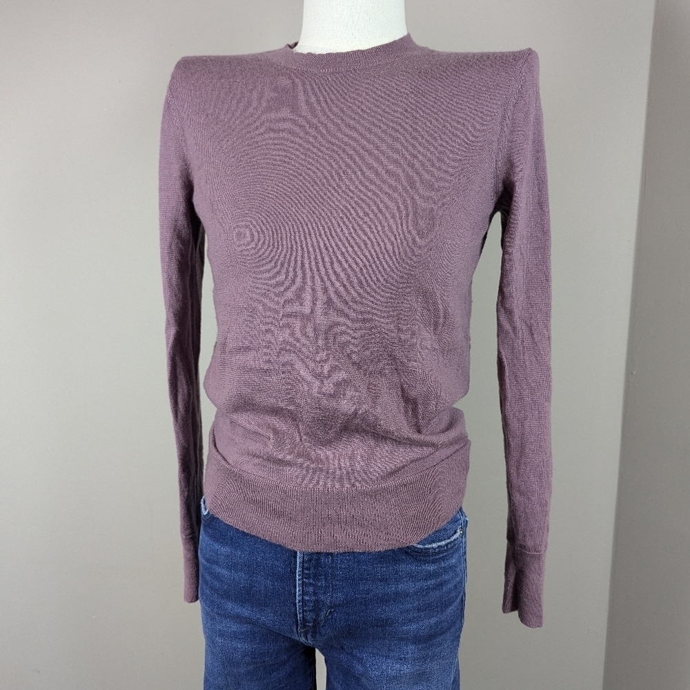 Uniqlo Extra Fine Merino Wool Crewneck Sweater – Mauve Purple Long Sleeve XS